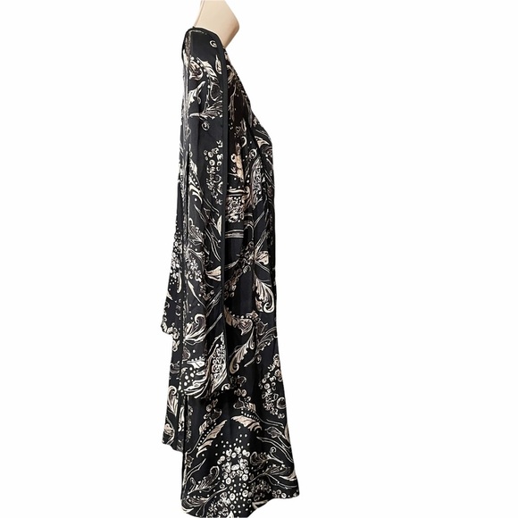 3.1 Phillip Lim Black Printed Silk Shift Dress Size 2 - Picture 4 of 12